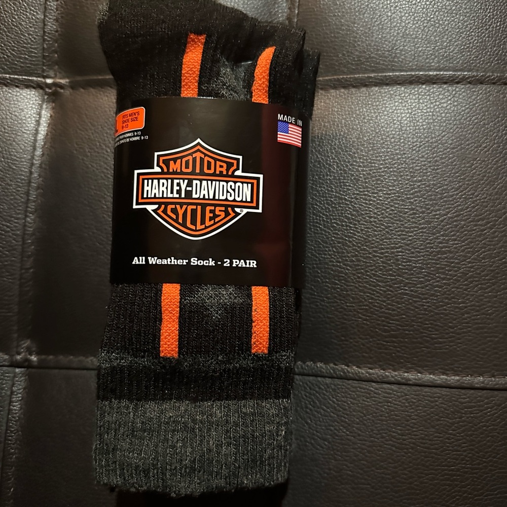 HARLEY DAVIDSON ALL WEATHER SOCKS-2 PAIR-NWT
